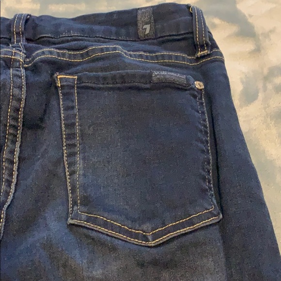 7 for all mankind mid rise ankle skinny raw hem - Picture 5 of 5